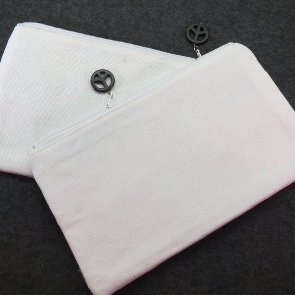 Set of 2 Peace Love Paws Makeup Bag Travel Tote Storage Pouch Clutch NEW - Picture 2 of 6